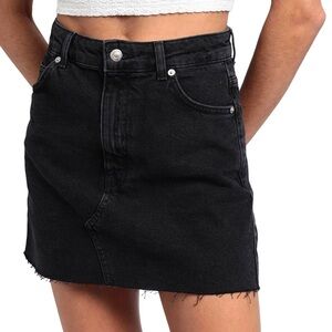 Black denim skirt